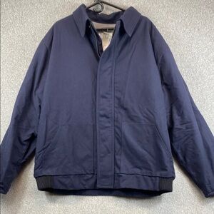 National Safety Apparel FR welding utility jacket navy blue XL canvas chore coat